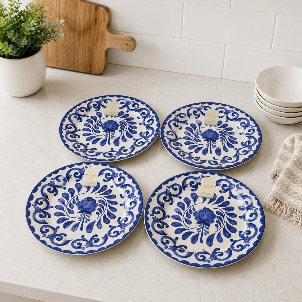Artisan de Luxe Rose SCROLL MELAMINE Salad Plates 9